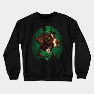 Pointer dog St. Patrick's day Crewneck Sweatshirt